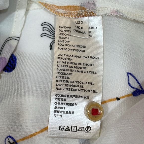 Anthropologie Maeve Marisol Ruffled Ski Blouse Top Size 2 EUC - Picture 8 of 12